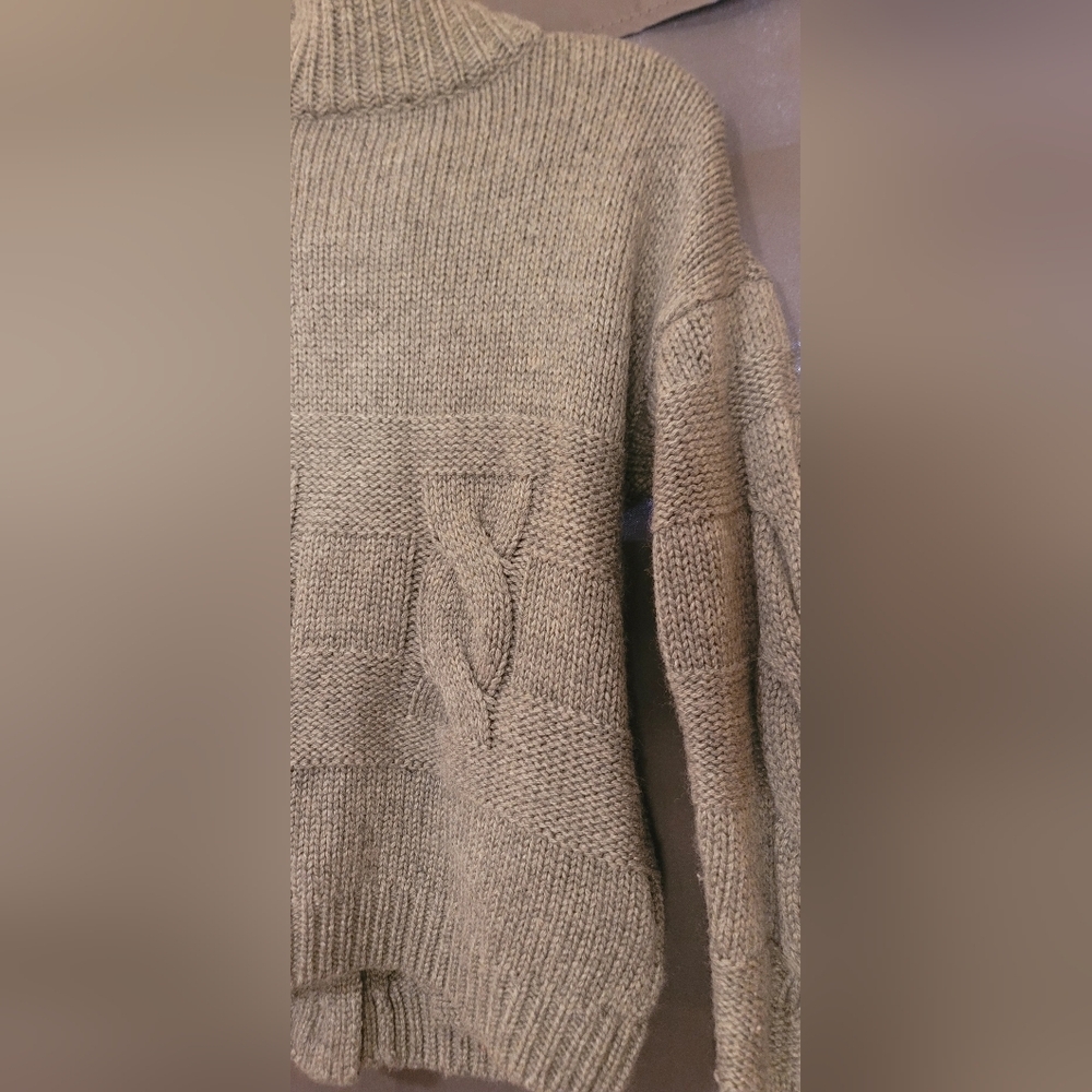 Grey Moda International Thick Woven Knit Button Up Sweater Sz Small - Picture 11 of 16